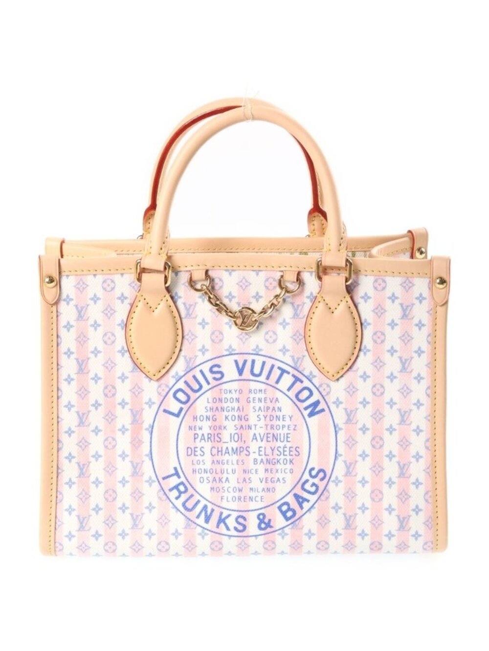 Louis Vuitton LV Stamp Collection On The Go PM Tote Bag 2-Way Shoulder White